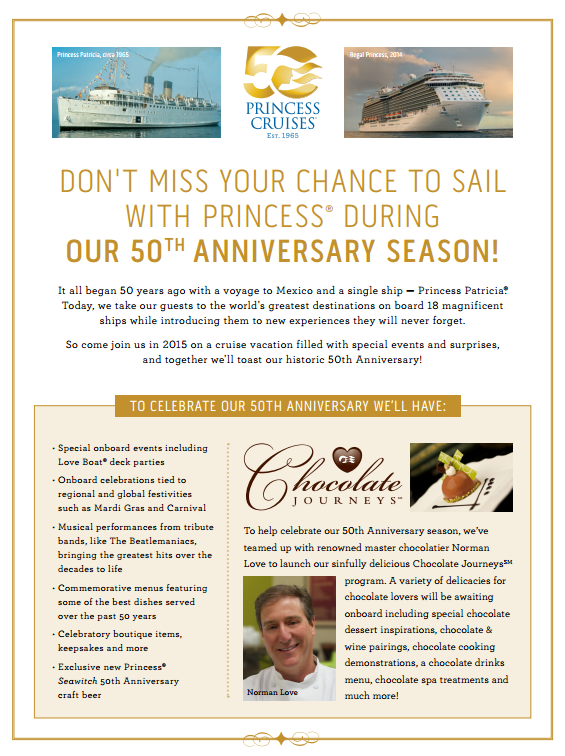 Celebrate Princess Cruises 50th Anniversary