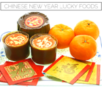 Lucky New Year foods including longevity noodles and dumplings